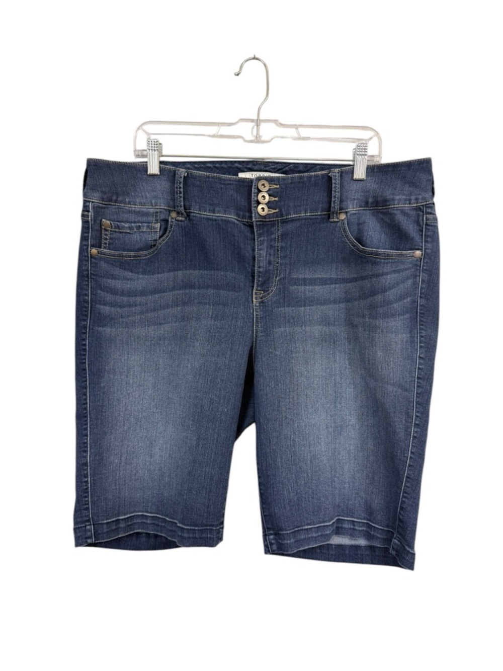 Torrid Size 20 Jegging Bermuda Jean Shorts Stretchy Blue Pockets